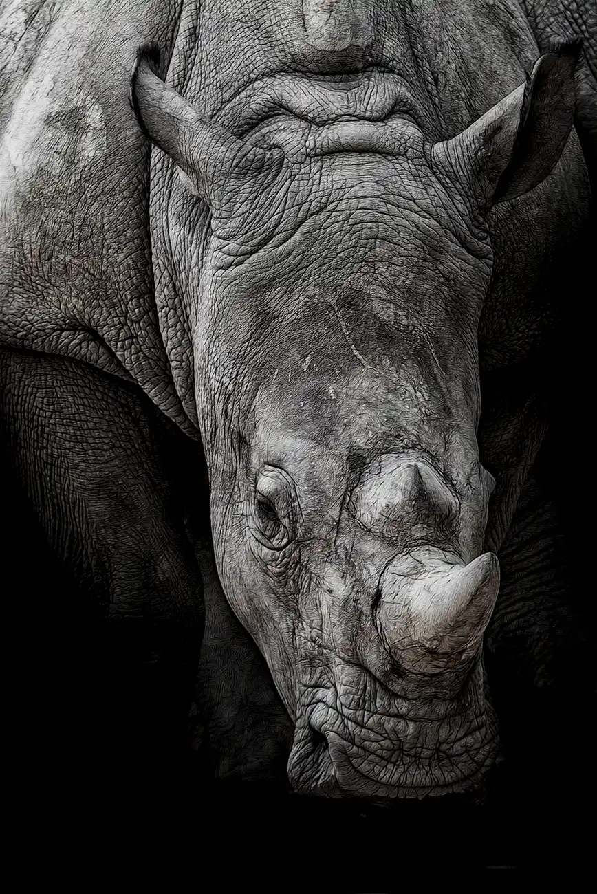Fine-art portrait of Black rhinoceros