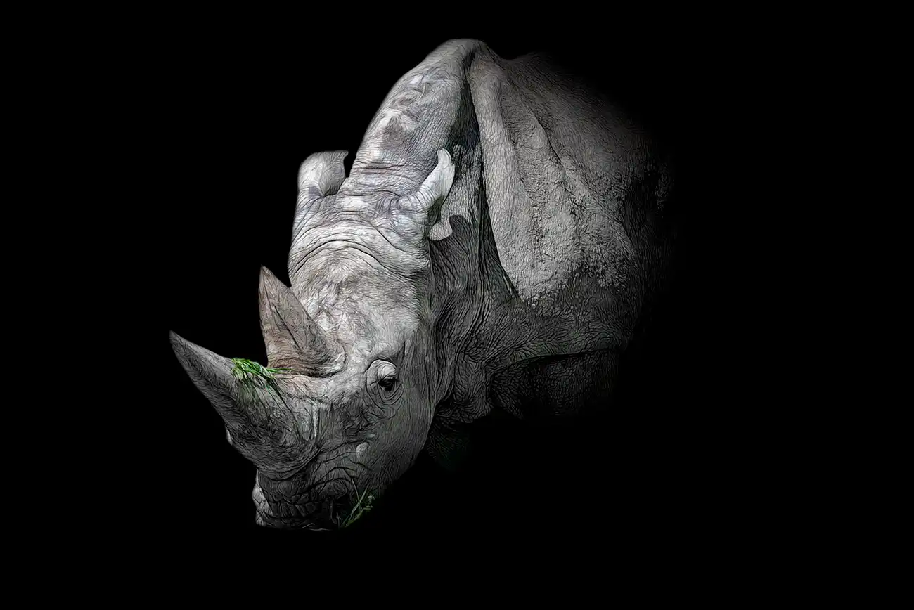 Fine-art portrait of Black rhinoceros