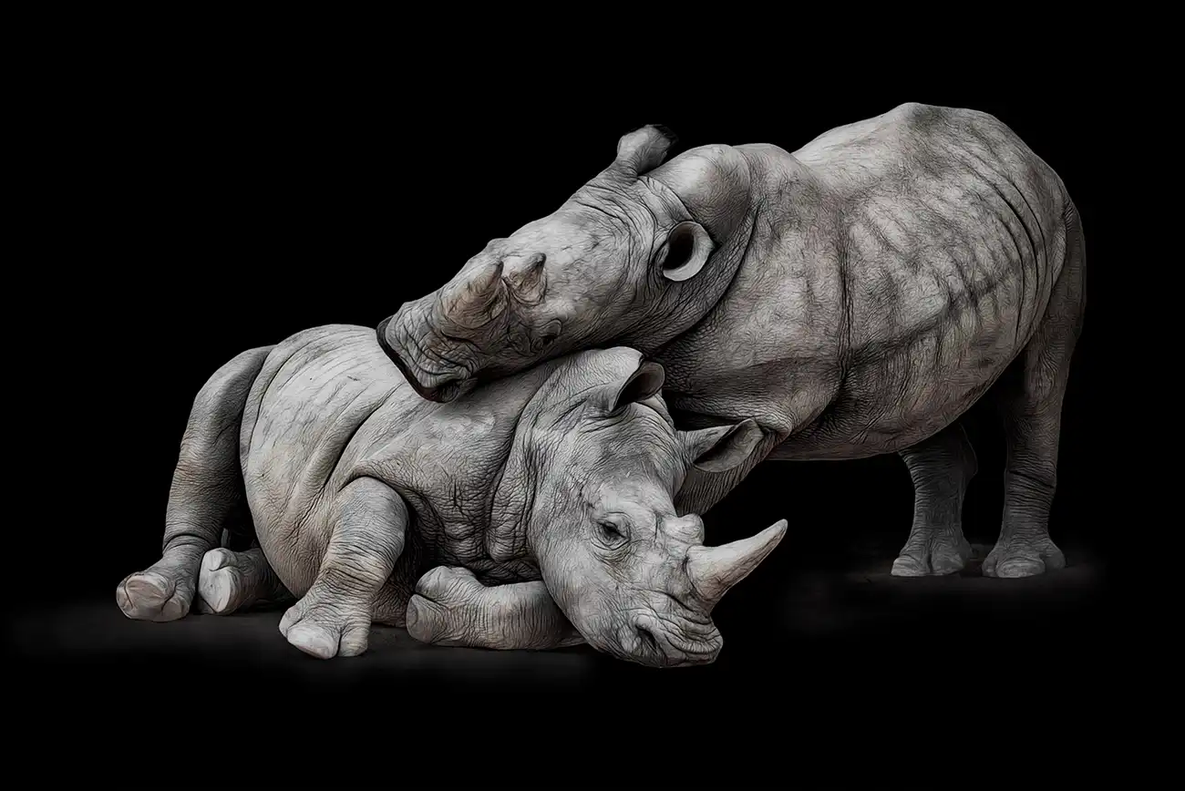 Fine-art portrait of Black rhinoceros
